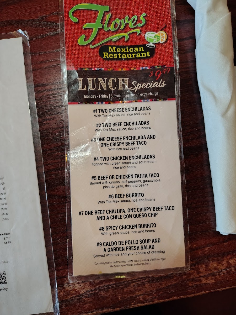 Menu Flores Mexican Restaurant-4